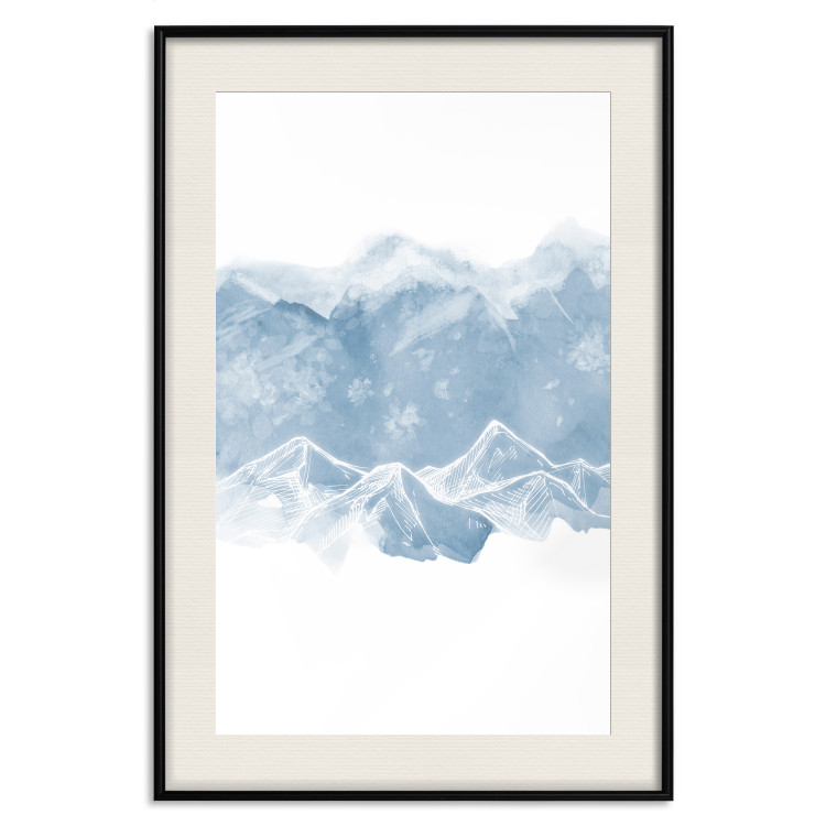 Wall Poster Icy Land - winter landscape of snowy mountains on a uniform background 117777 additionalImage 18