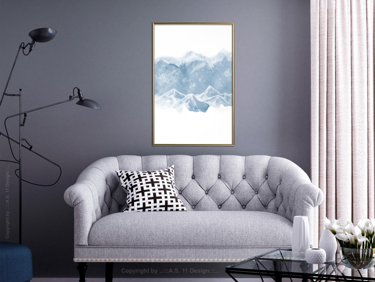 Wall Poster Icy Land - winter landscape of snowy mountains on a uniform background 117777 additionalImage 5