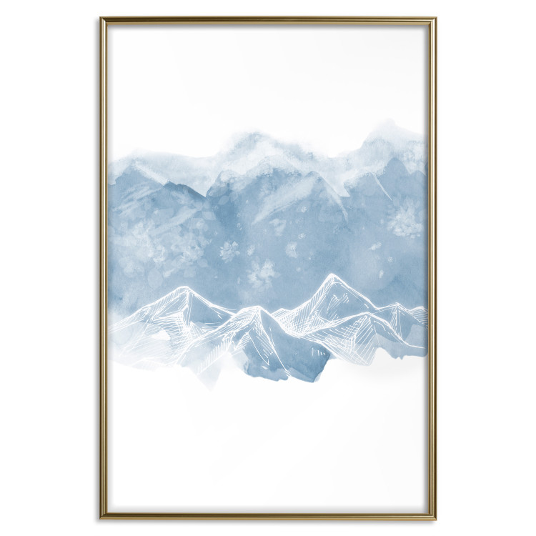 Wall Poster Icy Land - winter landscape of snowy mountains on a uniform background 117777 additionalImage 20