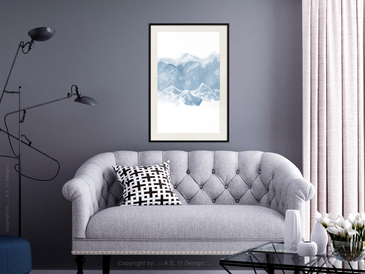 Wall Poster Icy Land - winter landscape of snowy mountains on a uniform background 117777 additionalImage 22