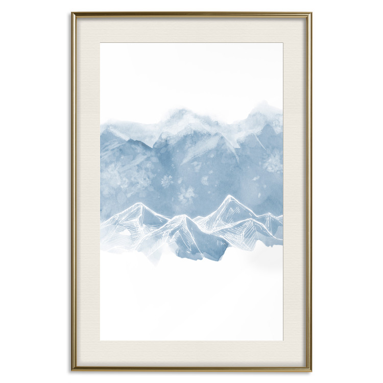 Wall Poster Icy Land - winter landscape of snowy mountains on a uniform background 117777 additionalImage 19