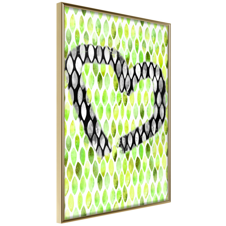 Poster Spring Sign - composition with a painted watercolor green pattern and a heart 118277 additionalImage 12