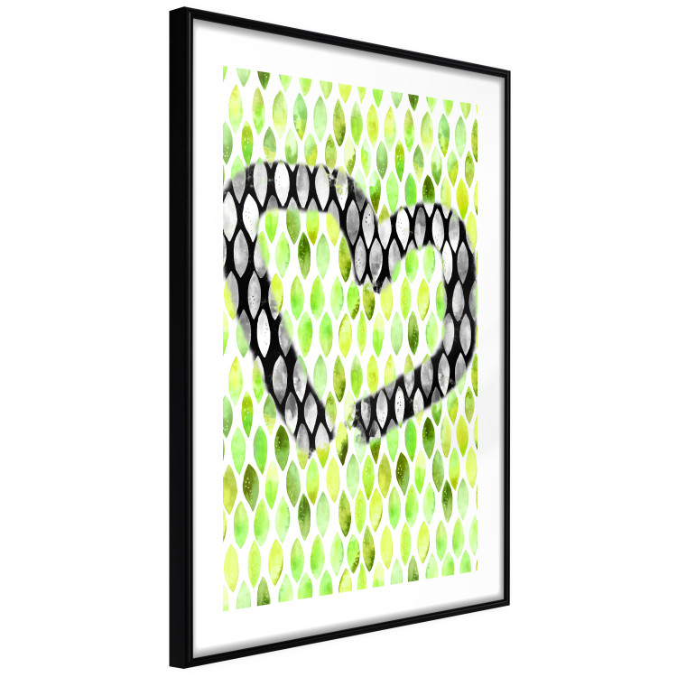 Poster Spring Sign - composition with a painted watercolor green pattern and a heart 118277 additionalImage 11