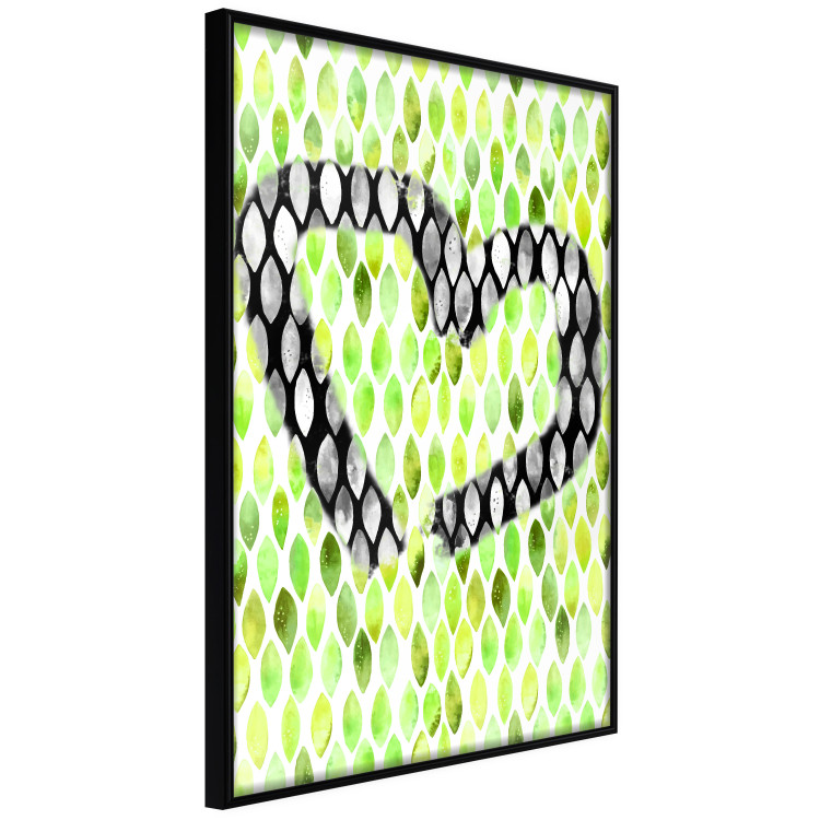 Poster Spring Sign - composition with a painted watercolor green pattern and a heart 118277 additionalImage 10