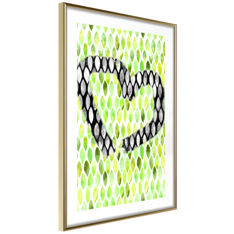 Poster Spring Sign - composition with a painted watercolor green pattern and a heart 118277 additionalImage 8