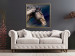 Poster Dappled Majesty - composition with a portrait of a brown horse on a black background 121977 additionalThumb 8