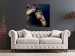Poster Dappled Majesty - composition with a portrait of a brown horse on a black background 121977 additionalThumb 17