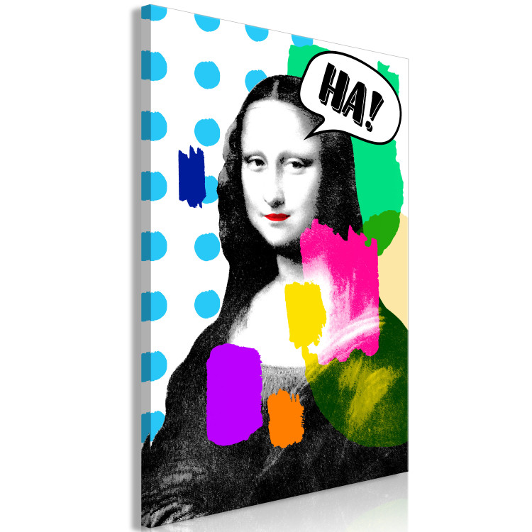 Canvas Art Print Woman in Pop Art (1-part) - Modernist Portrait of Mona Lisa 122377 additionalImage 2