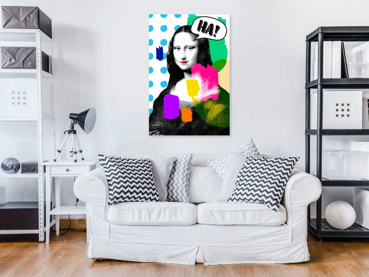 Canvas Art Print Woman in Pop Art (1-part) - Modernist Portrait of Mona Lisa 122377 additionalImage 3