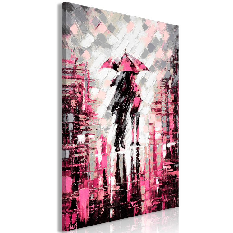 Canvas Print Walk under a pink umbrella - abstract landscape with silhouettes 123077 additionalImage 2