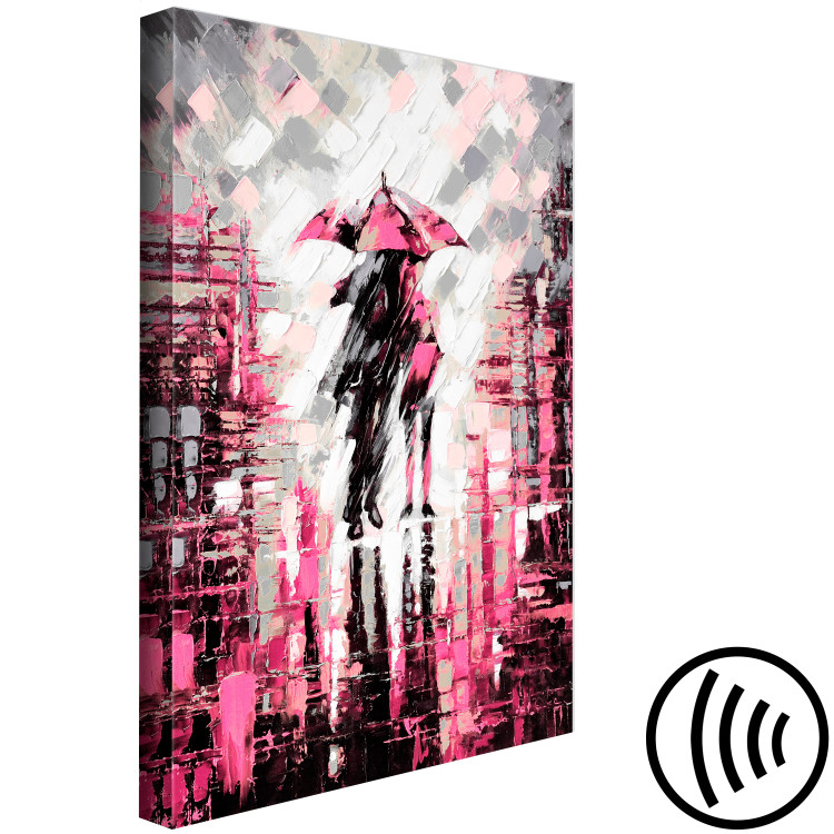 Canvas Print Walk under a pink umbrella - abstract landscape with silhouettes 123077 additionalImage 6