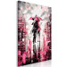 Canvas Print Walk under a pink umbrella - abstract landscape with silhouettes 123077 additionalThumb 2