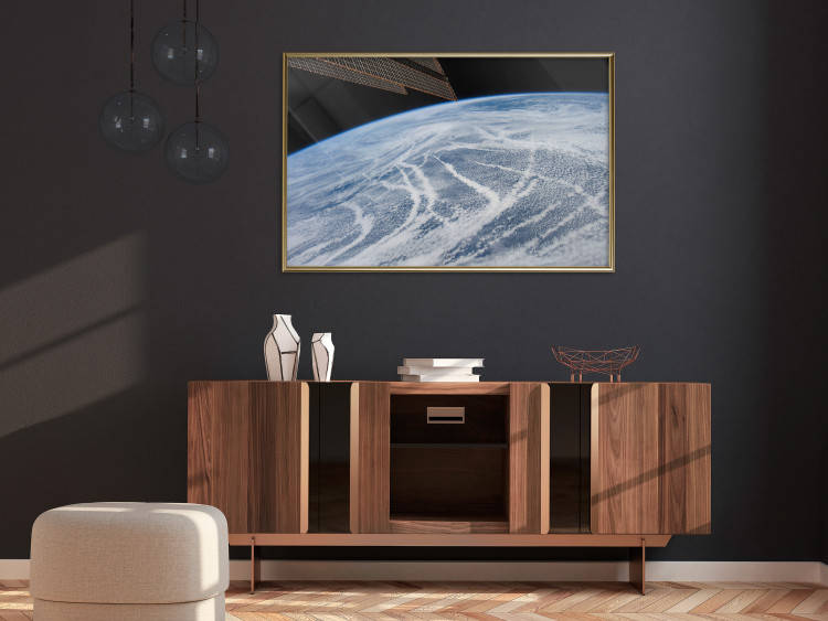 Poster Restless Clouds - planet Earth landscape against backdrop of clouds and space 123177 additionalImage 5
