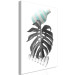 Canvas Print Artistic monstery leaf - abstraction with leaf monsters and two levitating vases on a white background 123277 additionalThumb 2