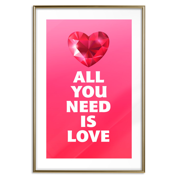 Wall Poster Phenomenal Heart - diamond red heart and English captions 123577 additionalImage 14