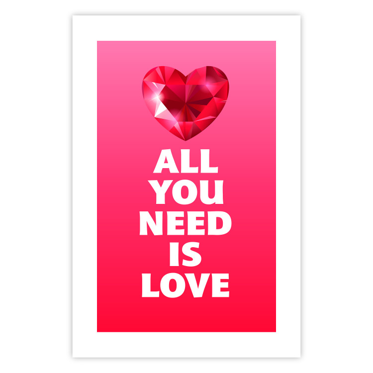 Wall Poster Phenomenal Heart - diamond red heart and English captions 123577 additionalImage 25