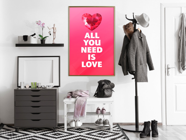 Wall Poster Phenomenal Heart - diamond red heart and English captions 123577 additionalImage 5