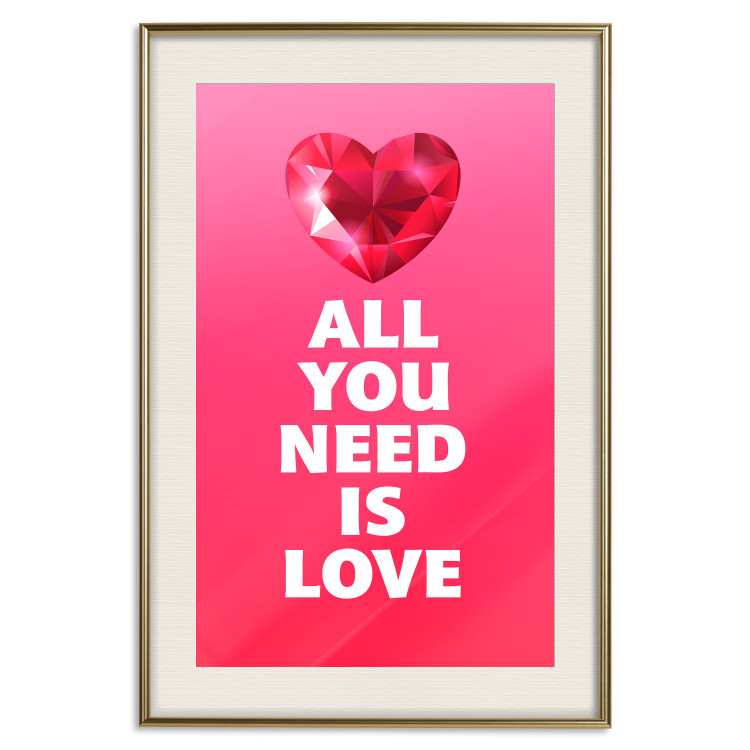 Wall Poster Phenomenal Heart - diamond red heart and English captions 123577 additionalImage 19
