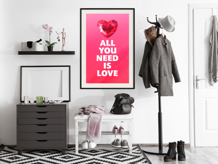 Wall Poster Phenomenal Heart - diamond red heart and English captions 123577 additionalImage 22
