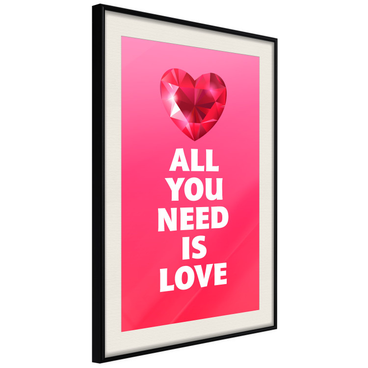 Wall Poster Phenomenal Heart - diamond red heart and English captions 123577 additionalImage 3