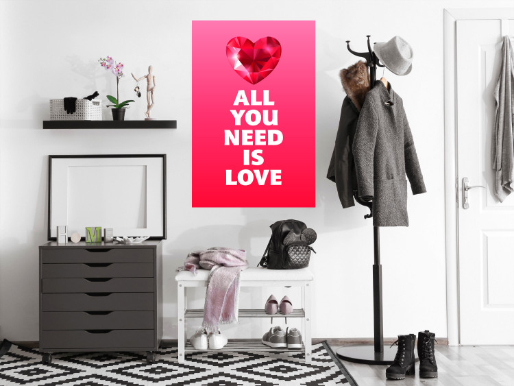 Wall Poster Phenomenal Heart - diamond red heart and English captions 123577 additionalImage 23