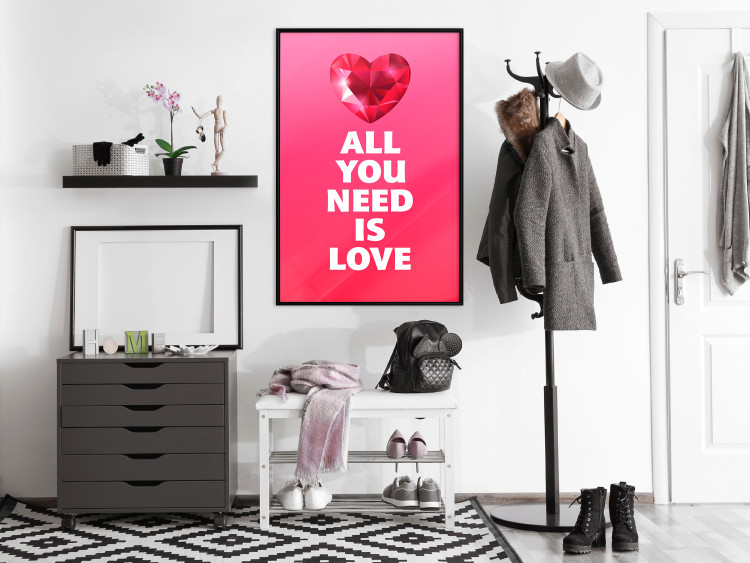 Wall Poster Phenomenal Heart - diamond red heart and English captions 123577 additionalImage 3