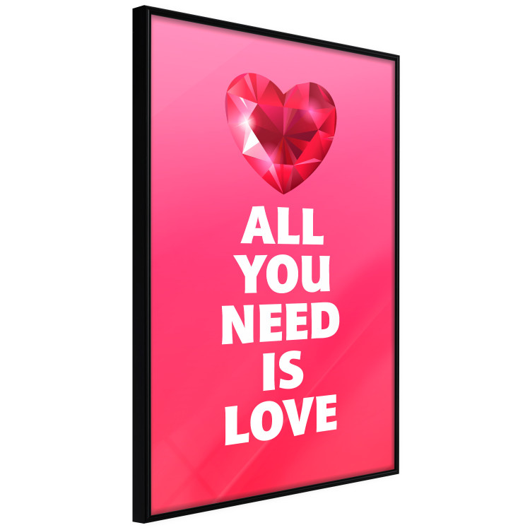 Wall Poster Phenomenal Heart - diamond red heart and English captions 123577 additionalImage 12