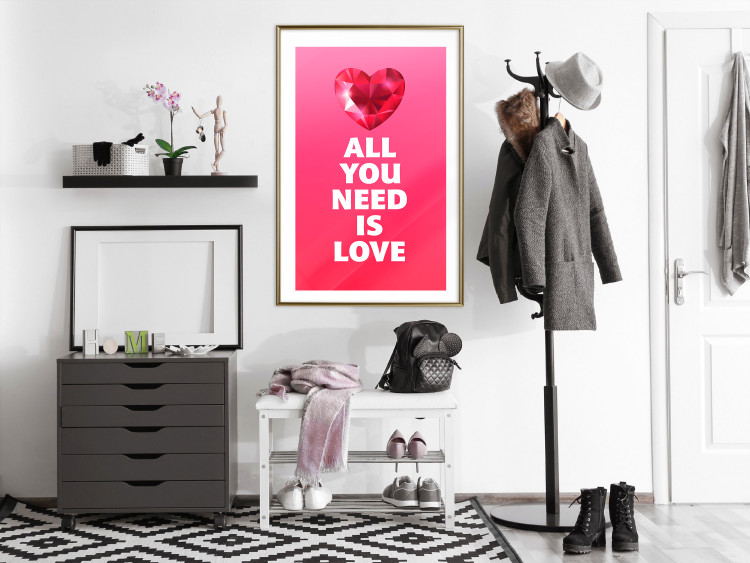 Wall Poster Phenomenal Heart - diamond red heart and English captions 123577 additionalImage 15