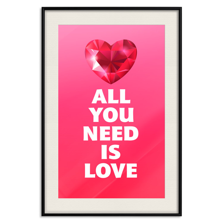 Wall Poster Phenomenal Heart - diamond red heart and English captions 123577 additionalImage 18