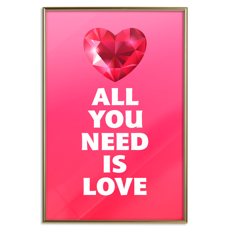 Wall Poster Phenomenal Heart - diamond red heart and English captions 123577 additionalImage 16