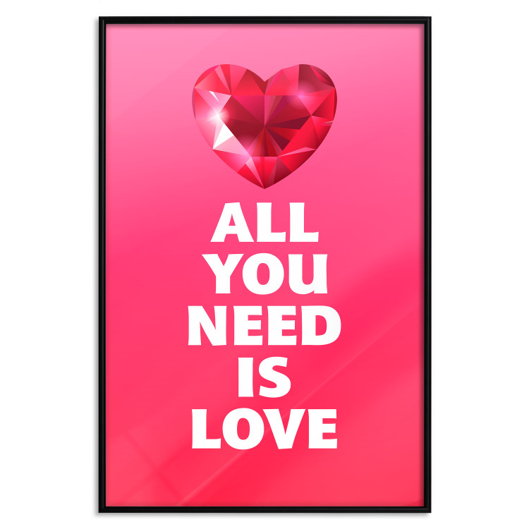 Wall Poster Phenomenal Heart - diamond red heart and English captions 123577 additionalImage 24
