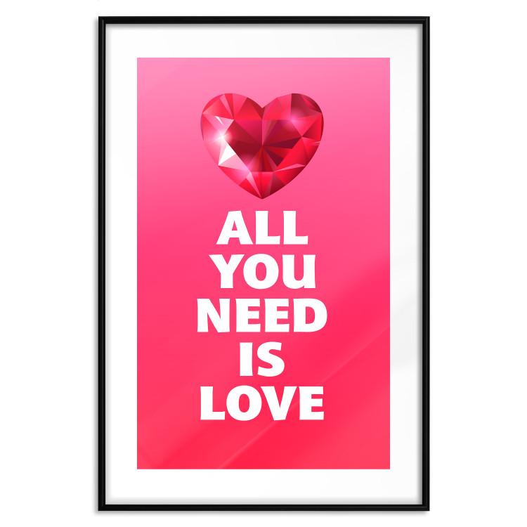 Wall Poster Phenomenal Heart - diamond red heart and English captions 123577 additionalImage 15