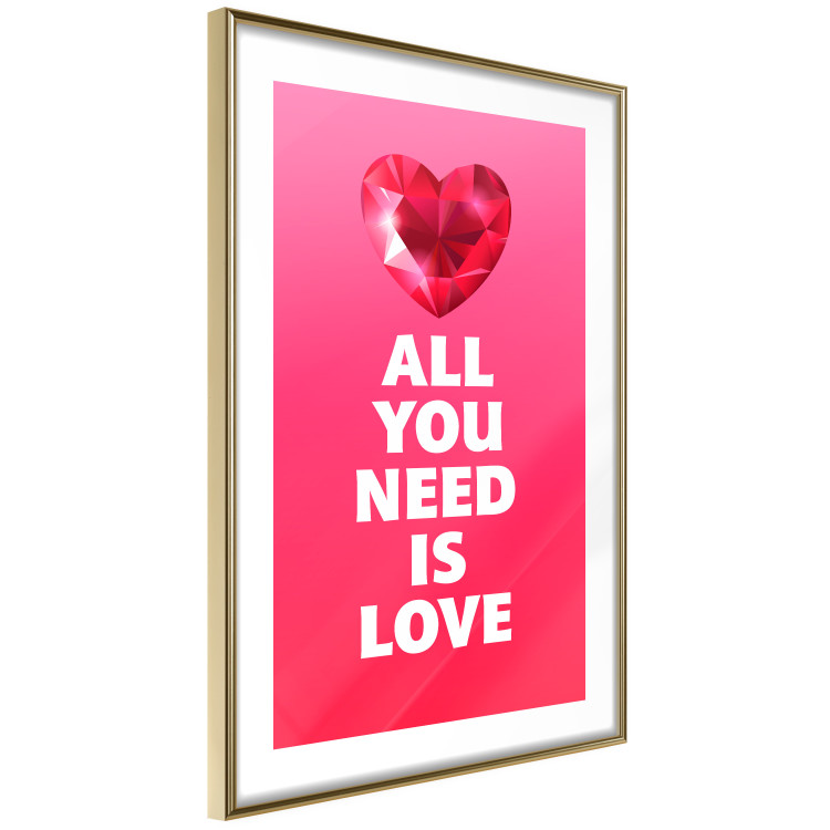 Wall Poster Phenomenal Heart - diamond red heart and English captions 123577 additionalImage 6