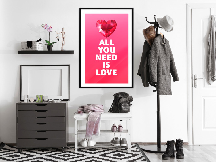 Wall Poster Phenomenal Heart - diamond red heart and English captions 123577 additionalImage 4
