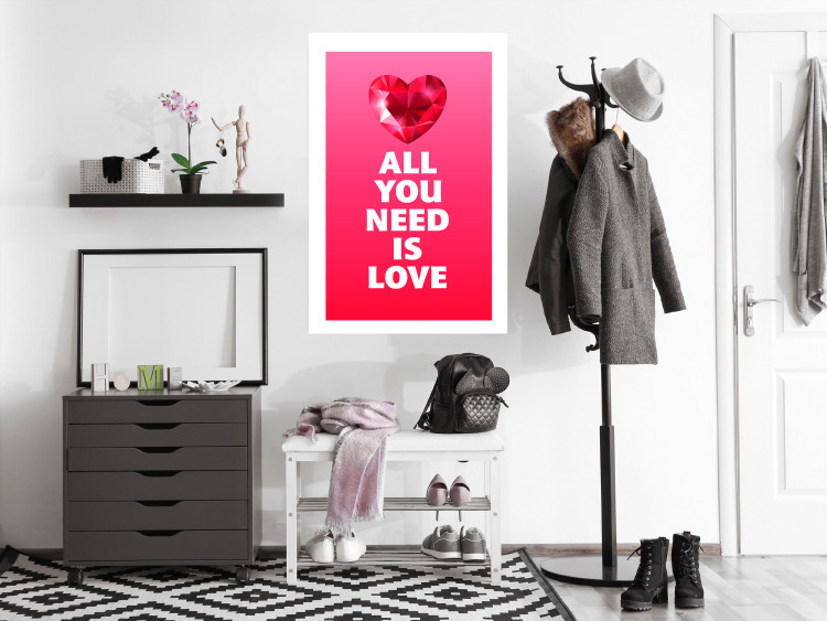 Wall Poster Phenomenal Heart - diamond red heart and English captions 123577 additionalImage 2