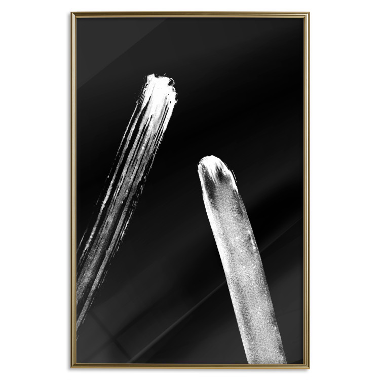 Wall Poster Comets - galactic white line on black background in abstract style 123677 additionalImage 16