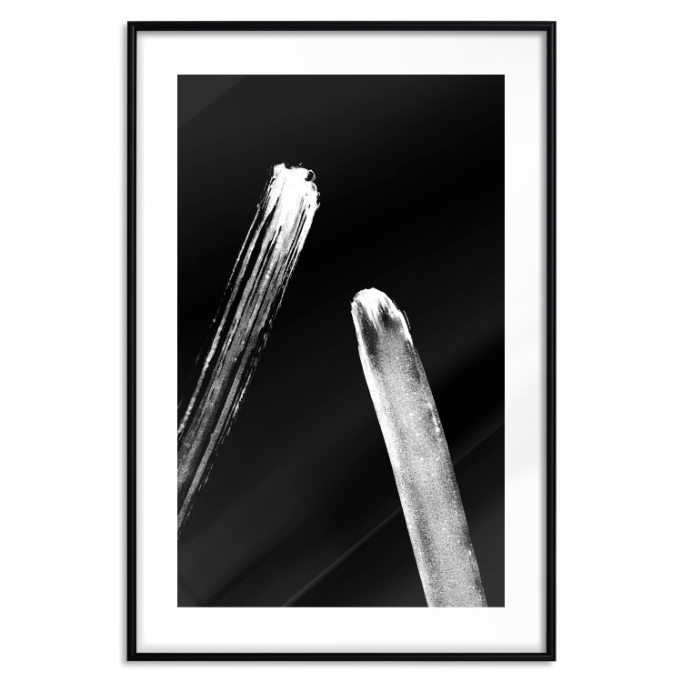 Wall Poster Comets - galactic white line on black background in abstract style 123677 additionalImage 15