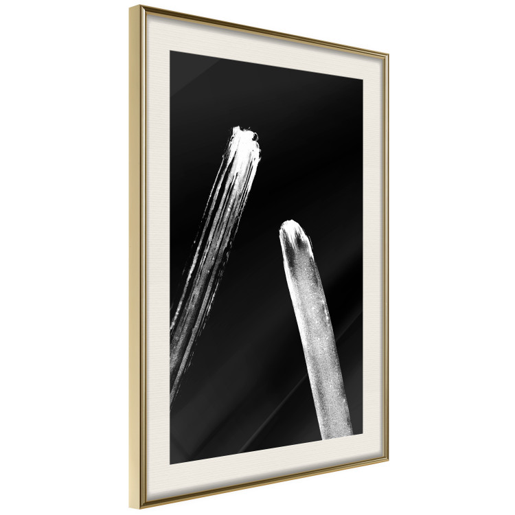 Wall Poster Comets - galactic white line on black background in abstract style 123677 additionalImage 2