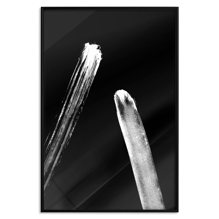 Wall Poster Comets - galactic white line on black background in abstract style 123677 additionalImage 18