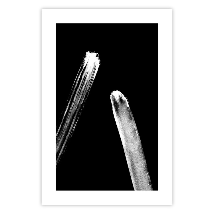 Wall Poster Comets - galactic white line on black background in abstract style 123677 additionalImage 25