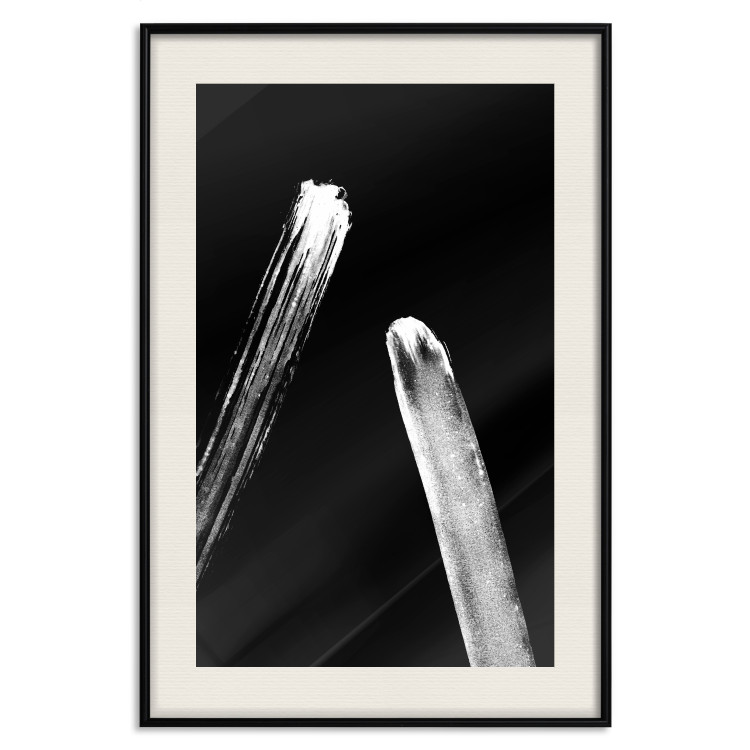 Wall Poster Comets - galactic white line on black background in abstract style 123677 additionalImage 18