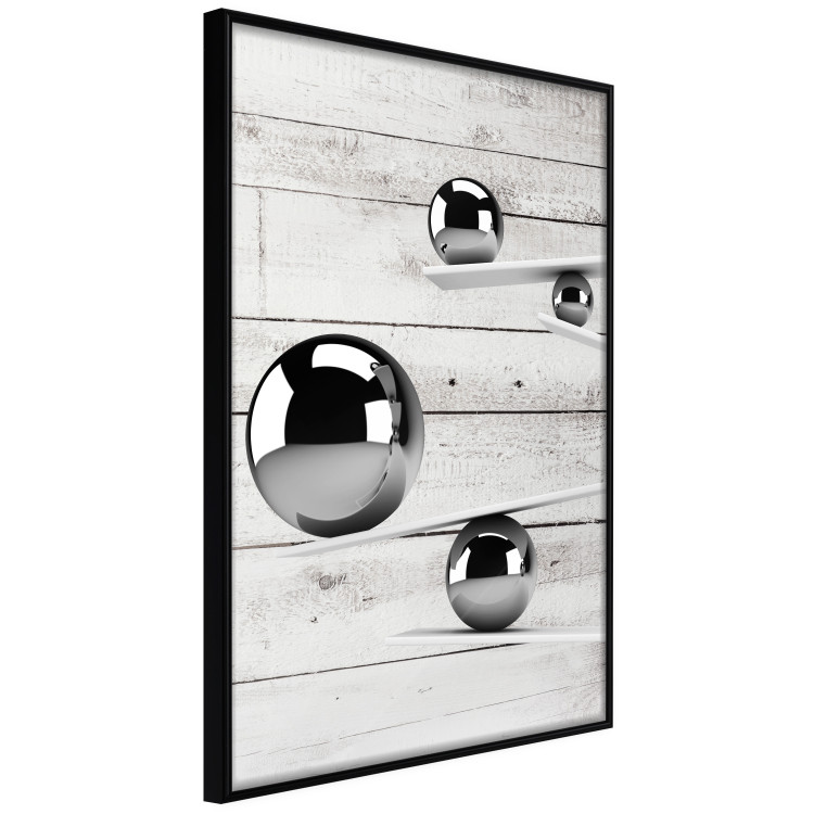 Wall Poster Perfect Balance - abstract metal balls on a wooden background 125177 additionalImage 10
