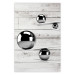 Wall Poster Perfect Balance - abstract metal balls on a wooden background 125177