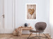 Wall Poster Warm Heart - brown heart with a bouquet on a wooden texture 125277 additionalThumb 2