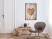 Wall Poster Warm Heart - brown heart with a bouquet on a wooden texture 125277 additionalThumb 3