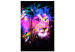 Canvas Colourful lion - abstract colourful head of an animal on a black background 126877