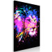 Canvas Colourful lion - abstract colourful head of an animal on a black background 126877 additionalThumb 2