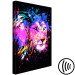 Canvas Colourful lion - abstract colourful head of an animal on a black background 126877 additionalThumb 6