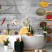 Photo Wallpaper Culinary accent - colourful vegetables and spices on a background in grey 127277 additionalThumb 8