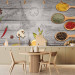 Photo Wallpaper Culinary accent - colourful vegetables and spices on a background in grey 127277 additionalThumb 6
